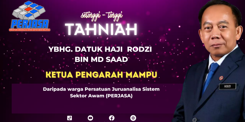 Tahniah kepada YBhg. Datuk Haji Rodzi bin Md Saad di atas pelantikan sebagai Ketua Pengarah MAMPU